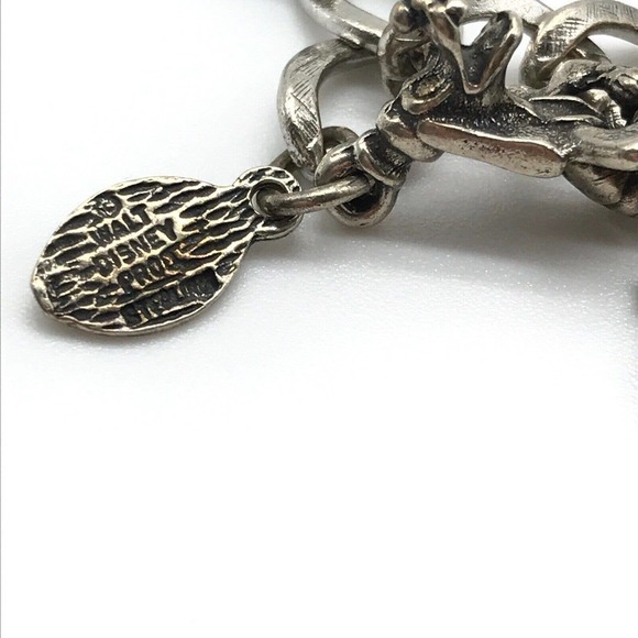 Disney Vintage 925 Sterling Silver Mickey Goofy Enamel Charm Bracelet - Picture 6 of 9